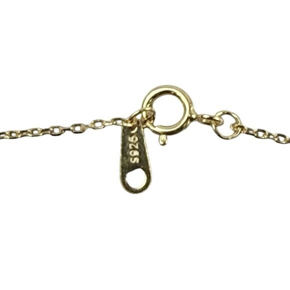 14K Gold Plated CZ Snowflake Sterling Silver Necklace - Picture 4 of 5